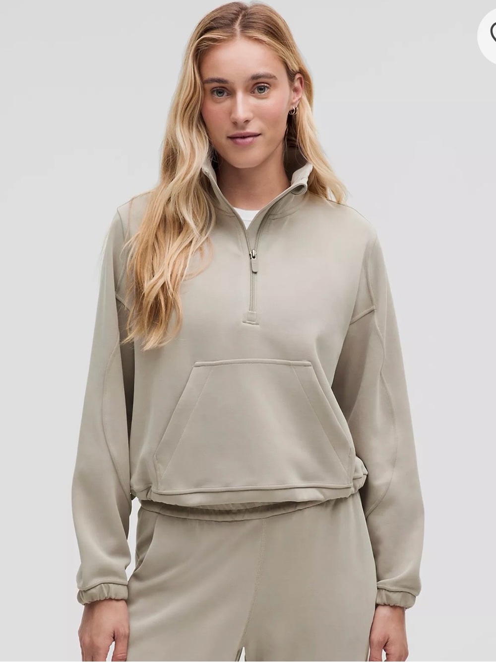 Lululemon Brushed Softstreme Halfzip - Riverstone | Size 2